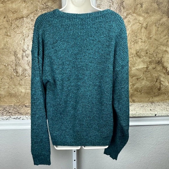 Le Tigre Vintage Sweater Men’s Medium Green Black‎ 1990s Pullover - Picture 4 of 5